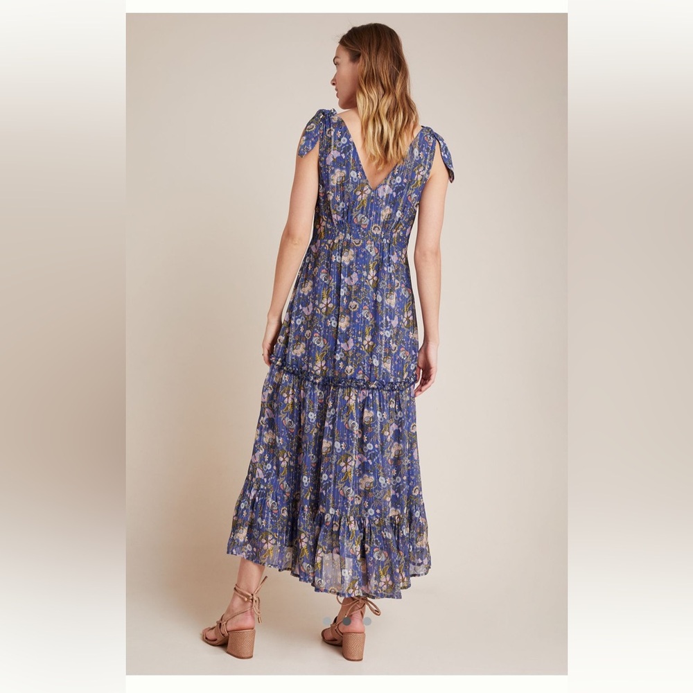 ANTHROPOLOGIE Ranna Gill Lyndsey Shimmer Maxi Dress Size Medium - Picture 2 of 10